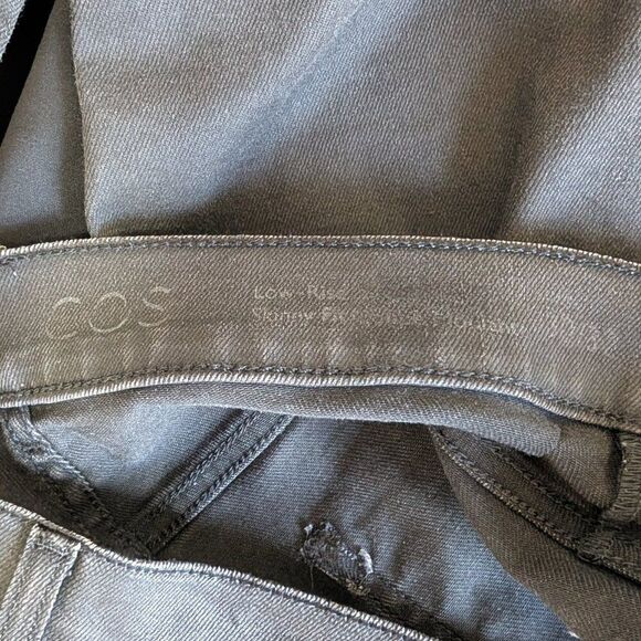 COS Washed Black Low Rise Skinny Fit Five Pocket Button Fly Pants - Picture 8 of 8
